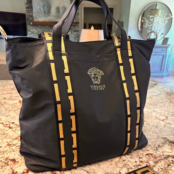 Versace Bags Versace Parfums Bag Womens Shoulder Tote Black Gold